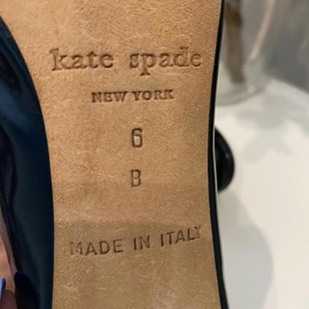 Kate Spade Emerald Patent Leather Heel Peep Toe Cross 6 Women Green Excellent - Picture 7 of 7